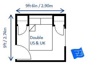 the size of the double bedroom increases to 9ft 6in x 10ft 6in (2.9 x ...
