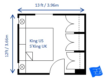 small bedroom design king 13 x 12ft