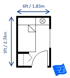 Bedroom size for a twin bedroom (two singles)