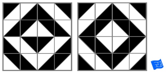 Triangle tile pattern 4 point centerpiece