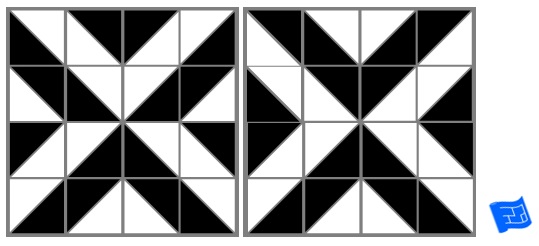 Triangle tile pattern 8 point centerpiece