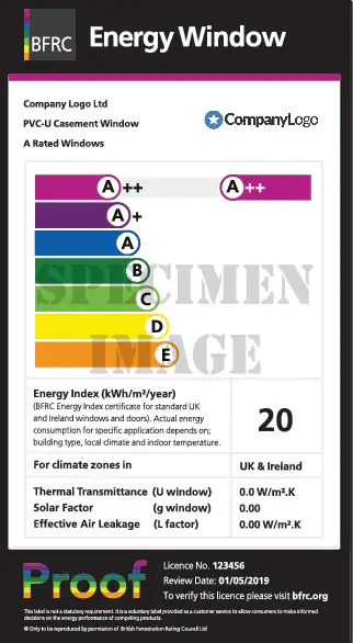Example of a BFRC label