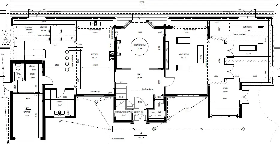 architectural floor plans ground floor set forward across back