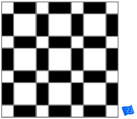 Square block lattice tile pattern - black bars