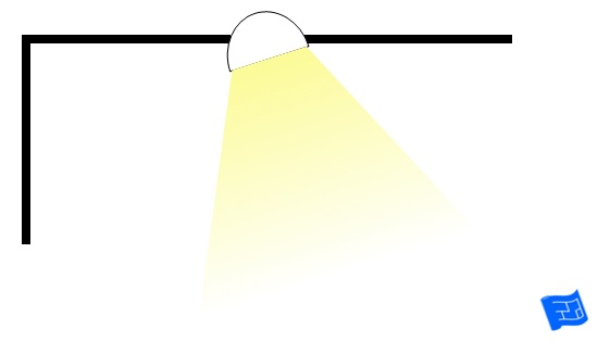 ceiling downlight angled into room
