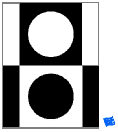 Circle tile pattern - circle corridor - cut squares