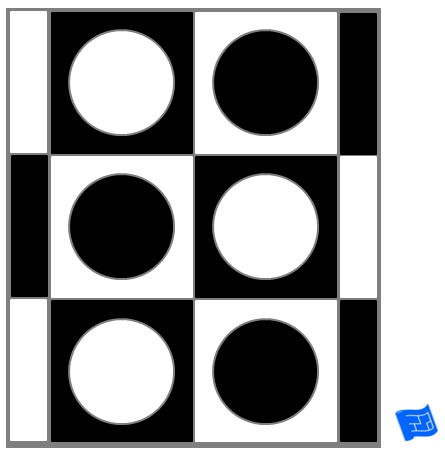 Circle tile pattern - alternate color cut squares