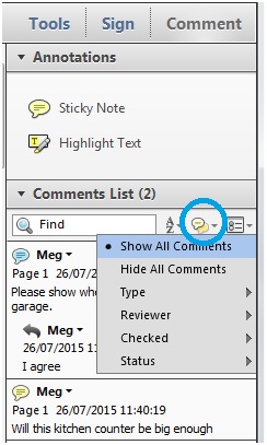 filtering comments filtering comments