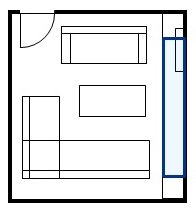 Additional seating for conversation area using wall seating