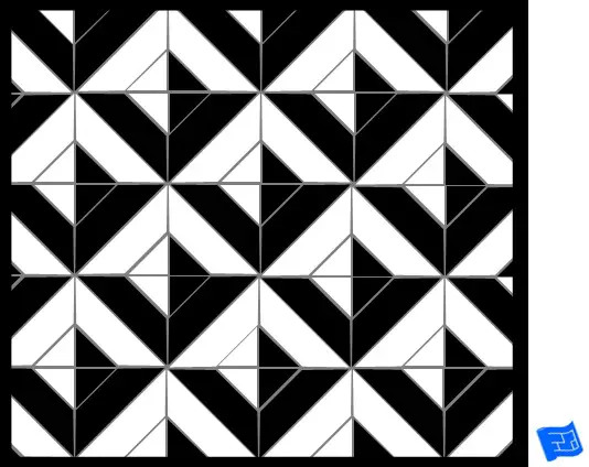 Square tile pattern - large cut square - shadow pyramid