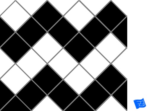 Diagonal square grid tile pattern - zig zag
