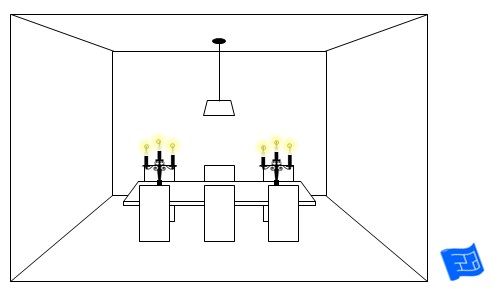 medium candelabra on table