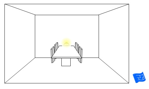 lamp on a table agains the wall