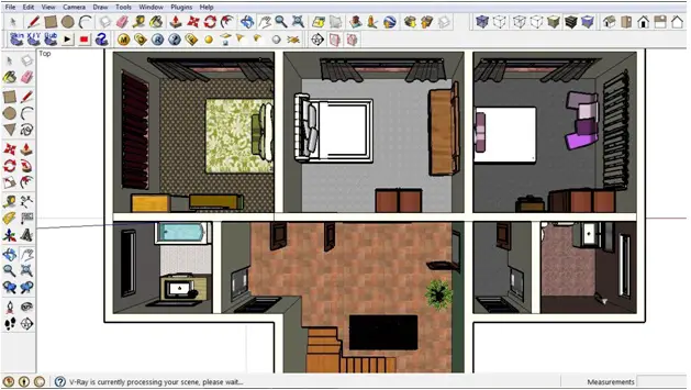 Adding furniture in Sketchup first floor