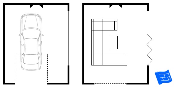 Garage Floor Plan, Garage Door Plan