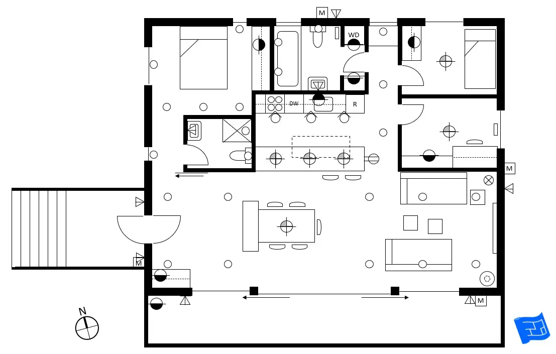 Lighting plan. Electrical Plan. Electrical Plan drawing. Electrical Plug Blueprint.