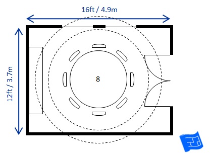 Dining Room Size, Six Foot Round Table