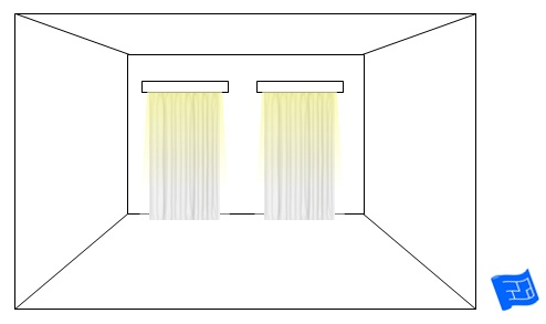 living room lighting ideas two windows curtain glow