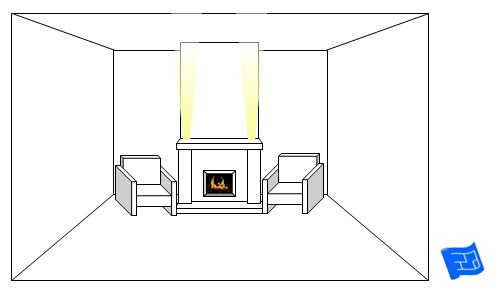 living room lighting ideas fireplace mantel upglow