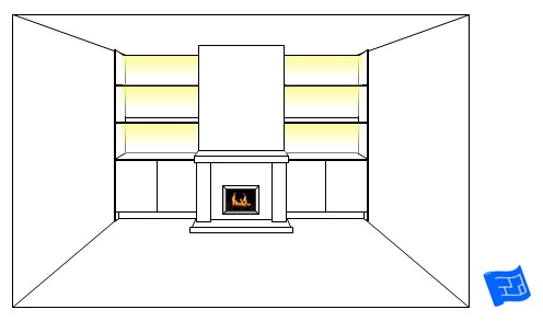 living room lighting ideas shelves glow