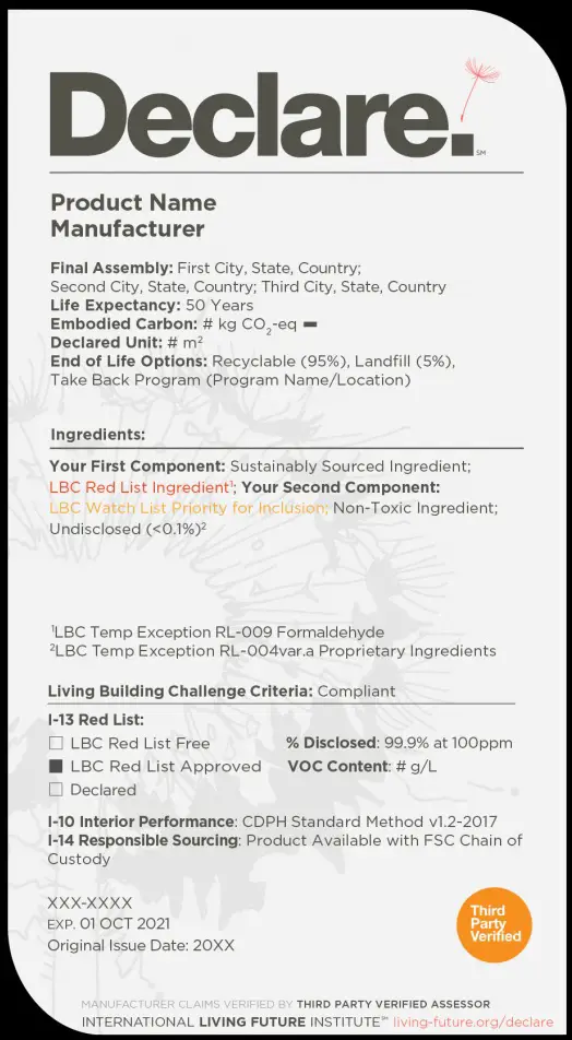 low tox home declare label