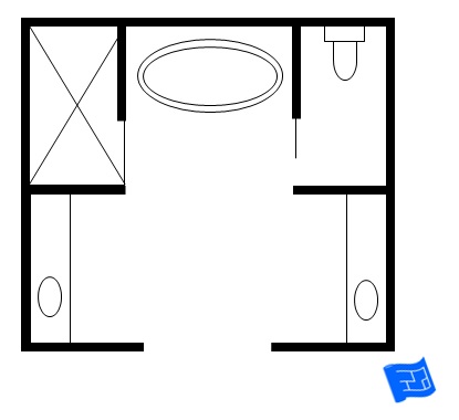 Master Bathroom Floor Plans - Small Bathroom Layout With Shower And Tub