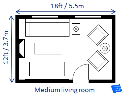 medium living room size