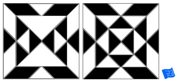 Triangle tile pattern - geometric centerpieces