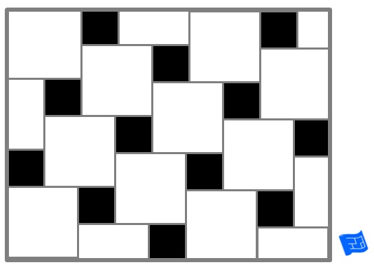Pinwheel tile pattern - black accent