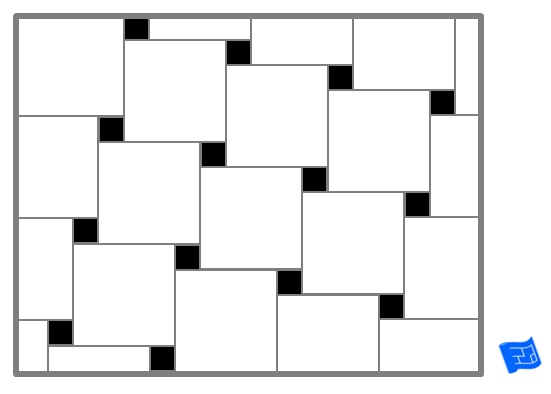 Pinwheel tile pattern - small black accent