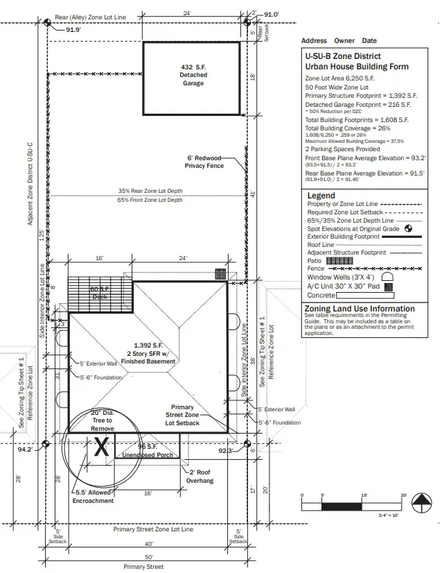 Example site plan submitted to building department Example site plan submitted to building department