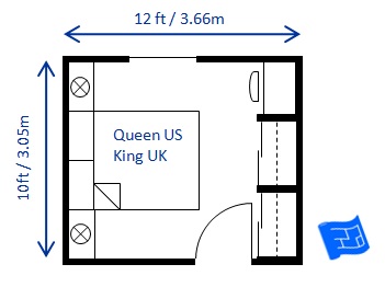 small bedroom design queen 10 x 12ft