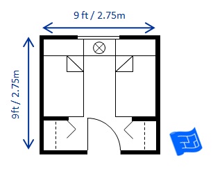 Small bedroom design twin 9 x 9ft