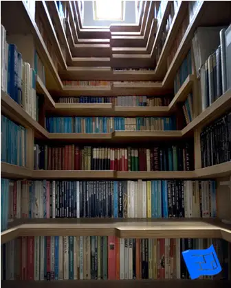 stairs with surrounding storage