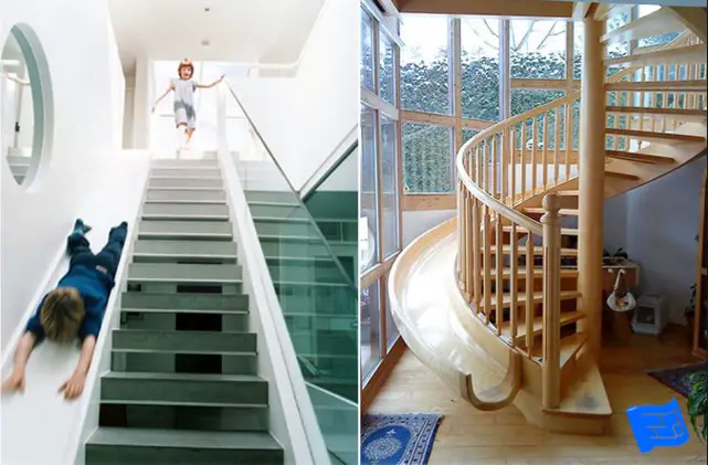 stairs with slide