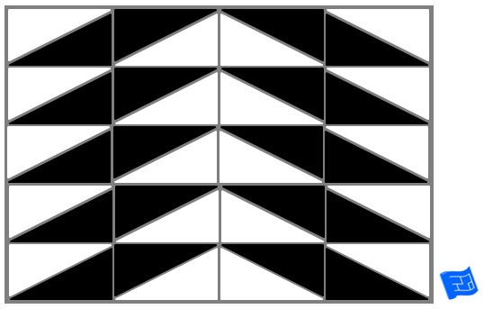 Triangle tile pattern - isoscelese reflecting rhombus