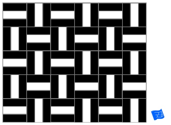 Triple block tile pattern - double stripe