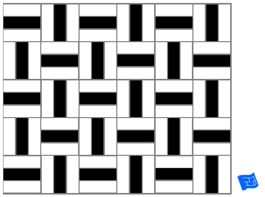 Triple block tile pattern - single stripe