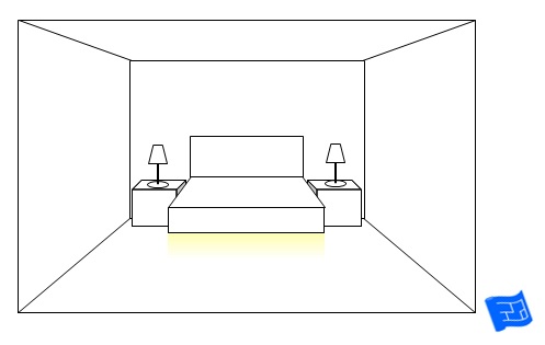 Bedroom interior sketch furniture home hand Vector Image