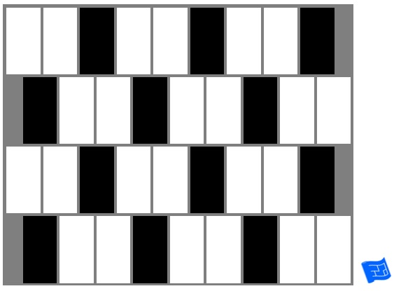 Subway tile brick tile pattern - vertical - black and white