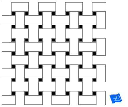 Square weave tile pattern - thick