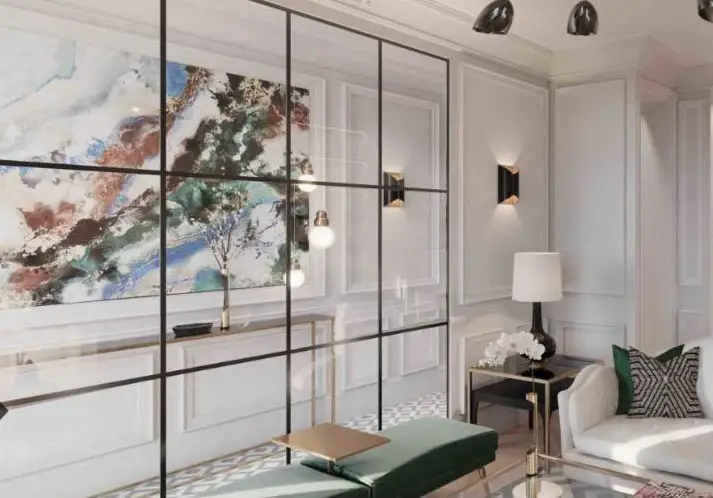 house plan for narrow lot featuring a window into the hallway