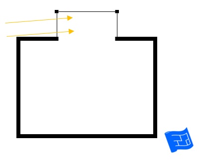 Window design ideas - light entering through a bay window. Window design ideas - Diagram showing light entering a bay window