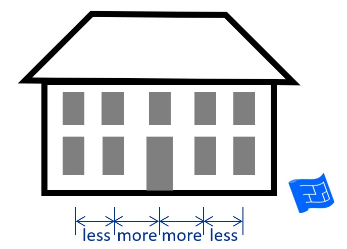 window placement with horizontal emphasis